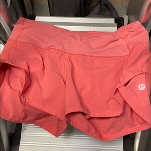 Lululemon pink running shorts
